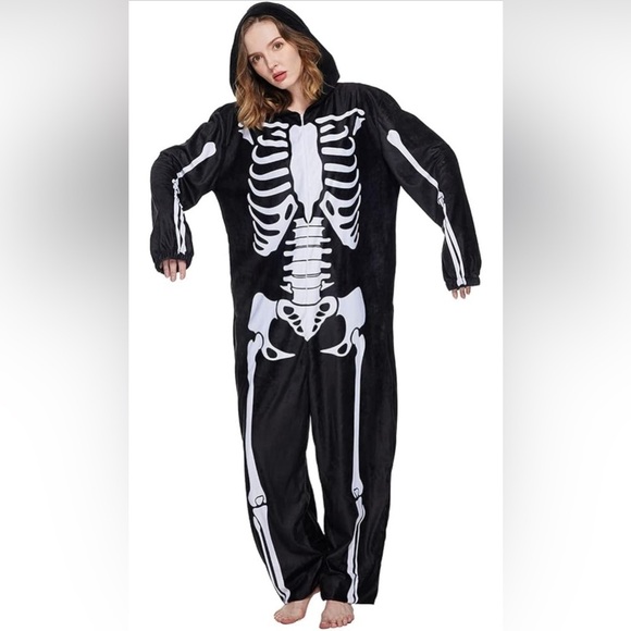 NWT Large Unisex Skeleton Pajama Onesie - Picture 6 of 8